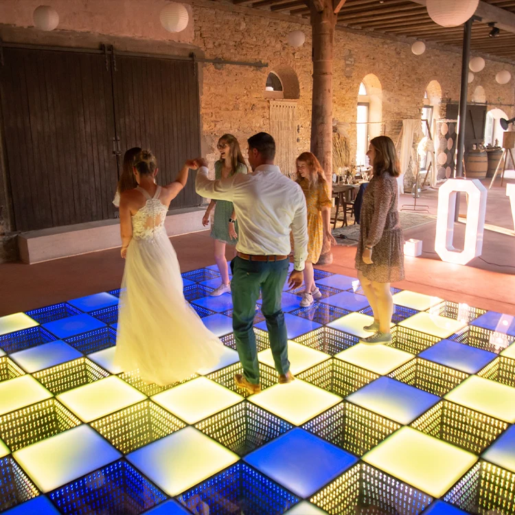 led 3d video stage dance floor 8*8 edge for home buy disco dj lighting panel