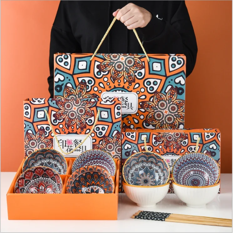 BW37 Gift Box Porcelain Serving Bowls Decorative Ceramic Soup Bowl