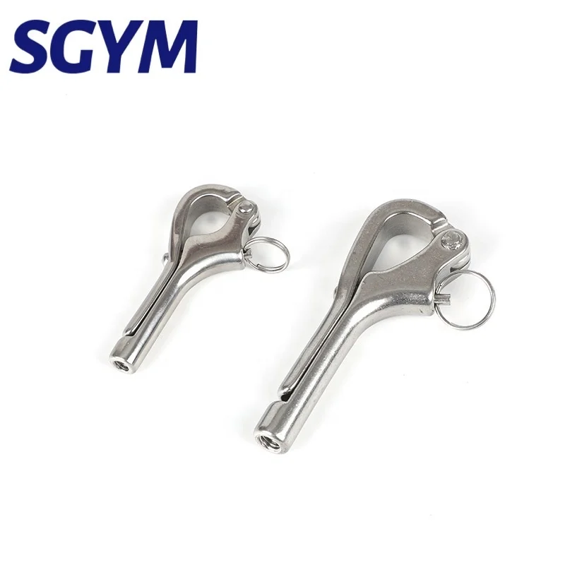 SS316 Marine Boat Cable Quick Release Safety Shackle pin Thread Pelican Hook 6mm