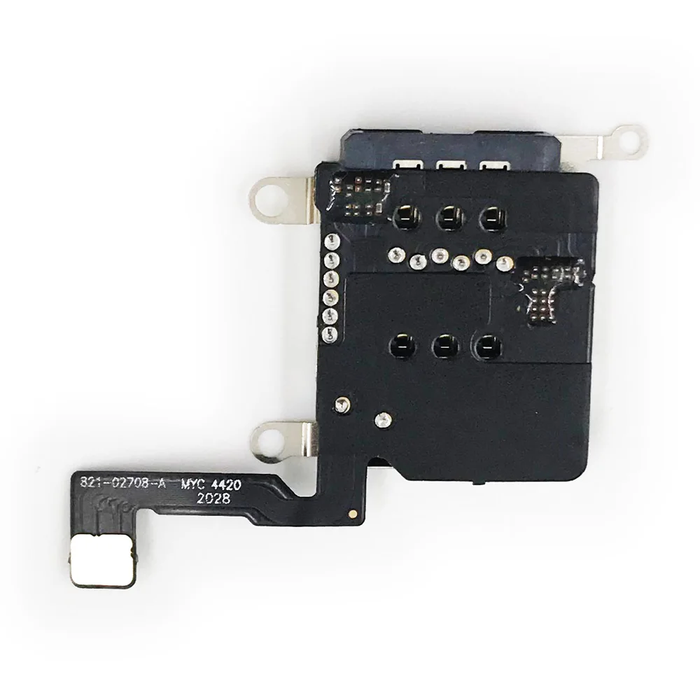 For iPhone 12 Pro Max Original Dual SIM Reader Ribbon Connector Flex Cable Sim Card Tray Holder Slot Adapter Repair Parts