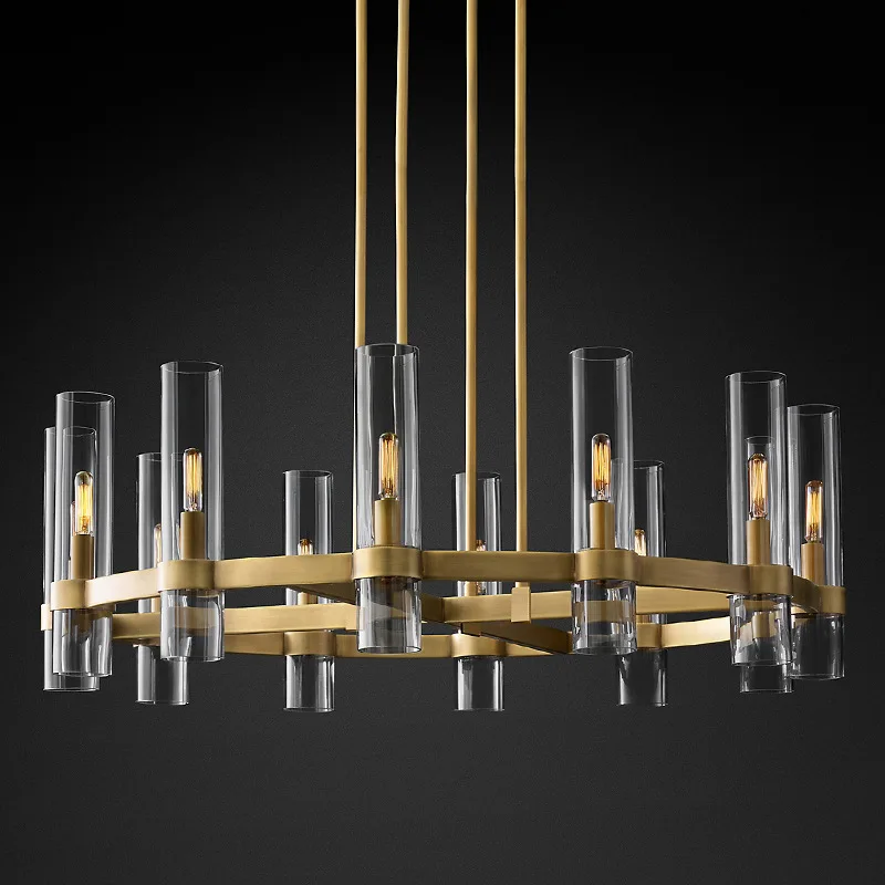 Hanging Lamp American black Pendant Lighting Fixtures bronze finish Round Chandeliers