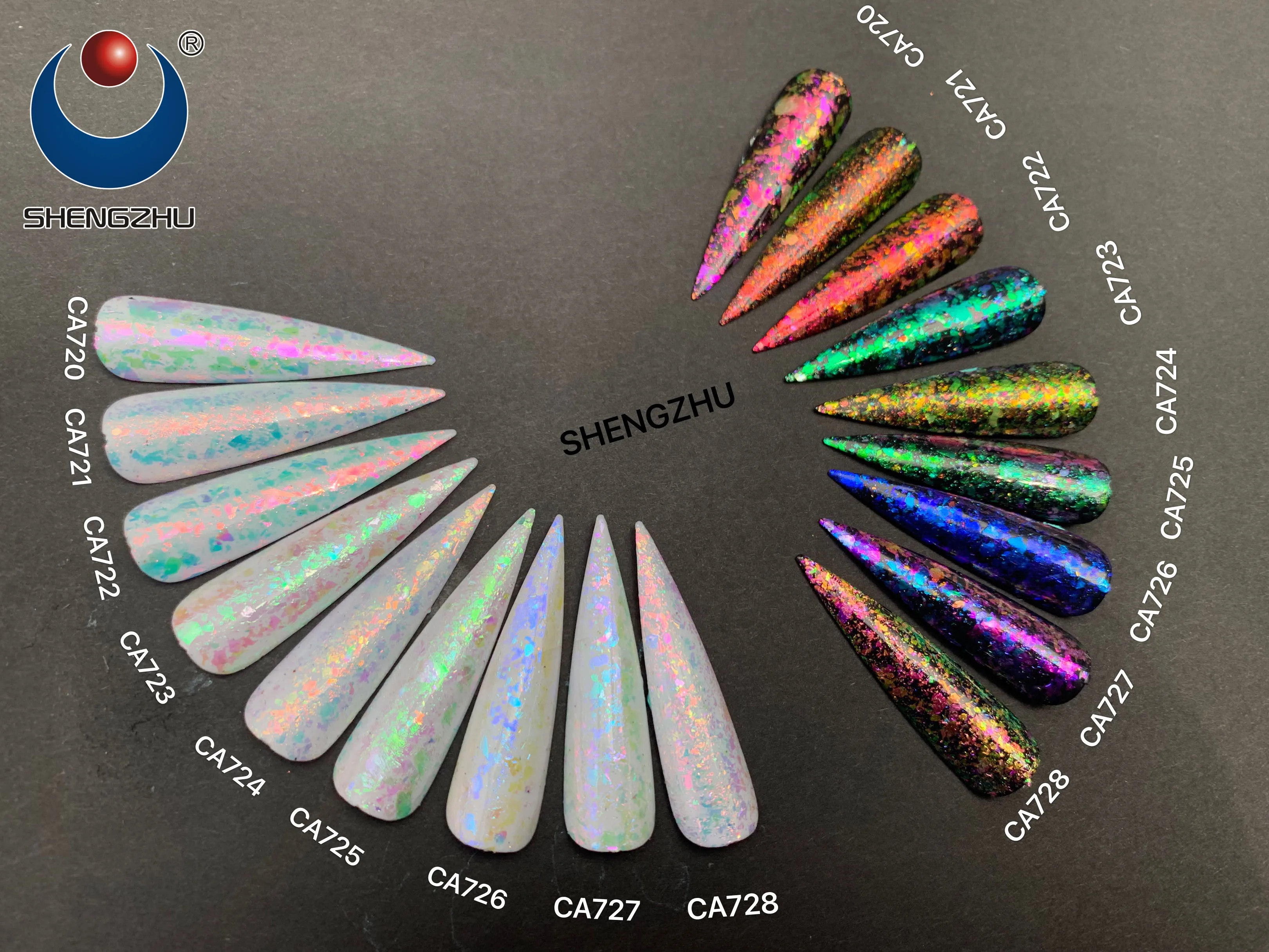 Factory Bulk Iridescent Aurora Opal Nail Glitter Eye Flake Chameleon Chrome Transparent Flakes