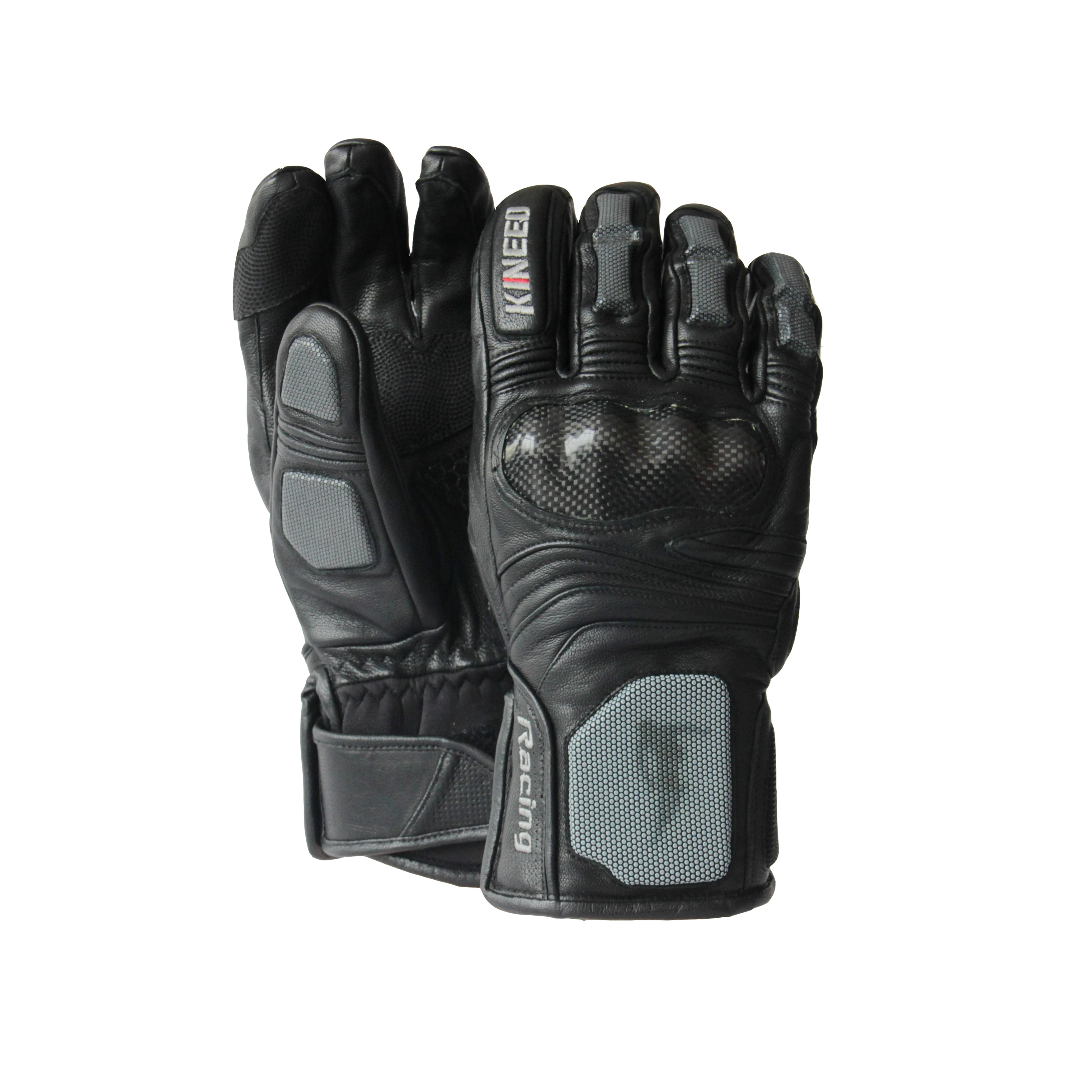 Зимние защитные перчатки для суставов из углеродного волокна, полностью водонепроницаемые спортивные гоночные лыжные перчатки из козьей кожи с пятью пальцами для мужчин