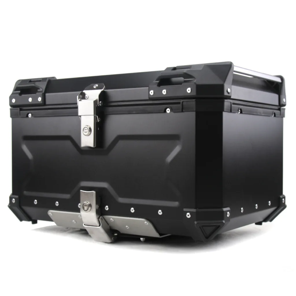 Mosaike Universal Motorcycle 45L Silver Top Box Wholesale Waterproof Rear Helmet Case Black Tail Storage Toolbox