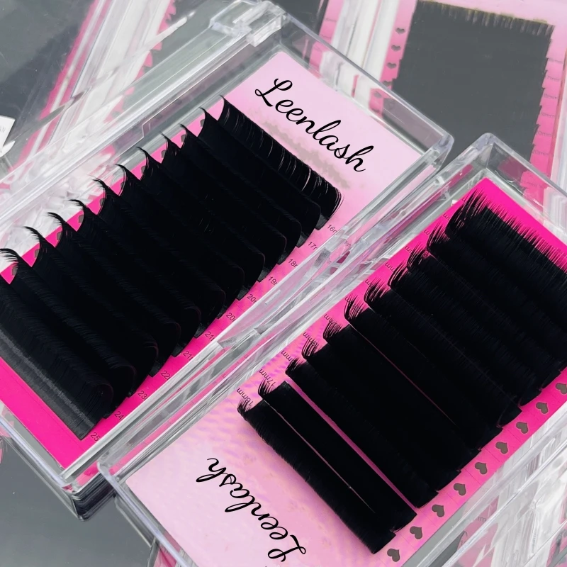 Wholesale Luxury Matte Black Cashmere Eyelash Extensions CC Curl Handmade Russian Classic Volume Individual Lash Tray Supply