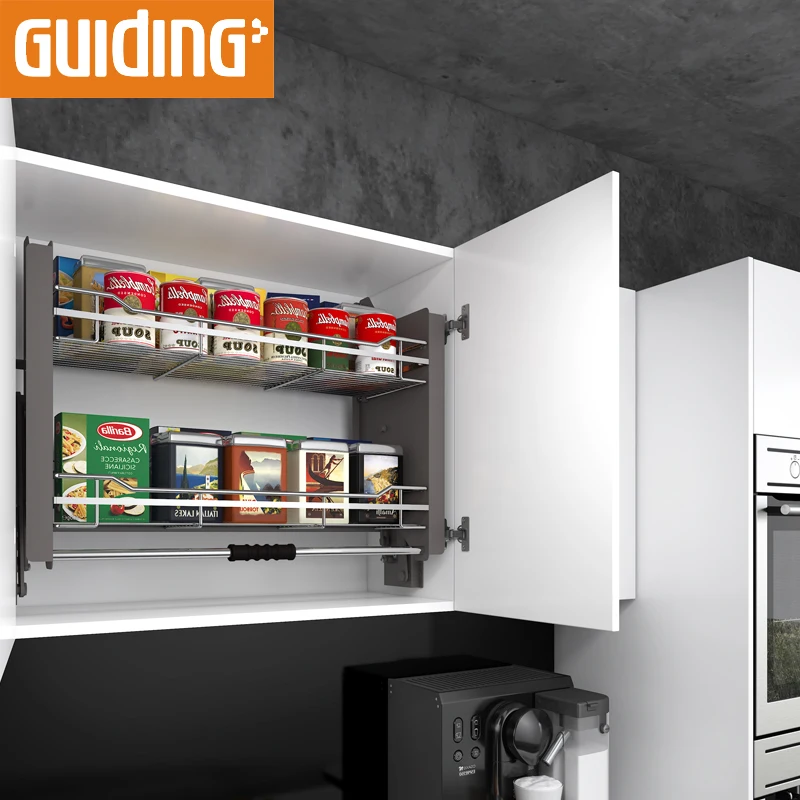 Guiding Pull out drawer multifunction wire basket in pantry cabinet
