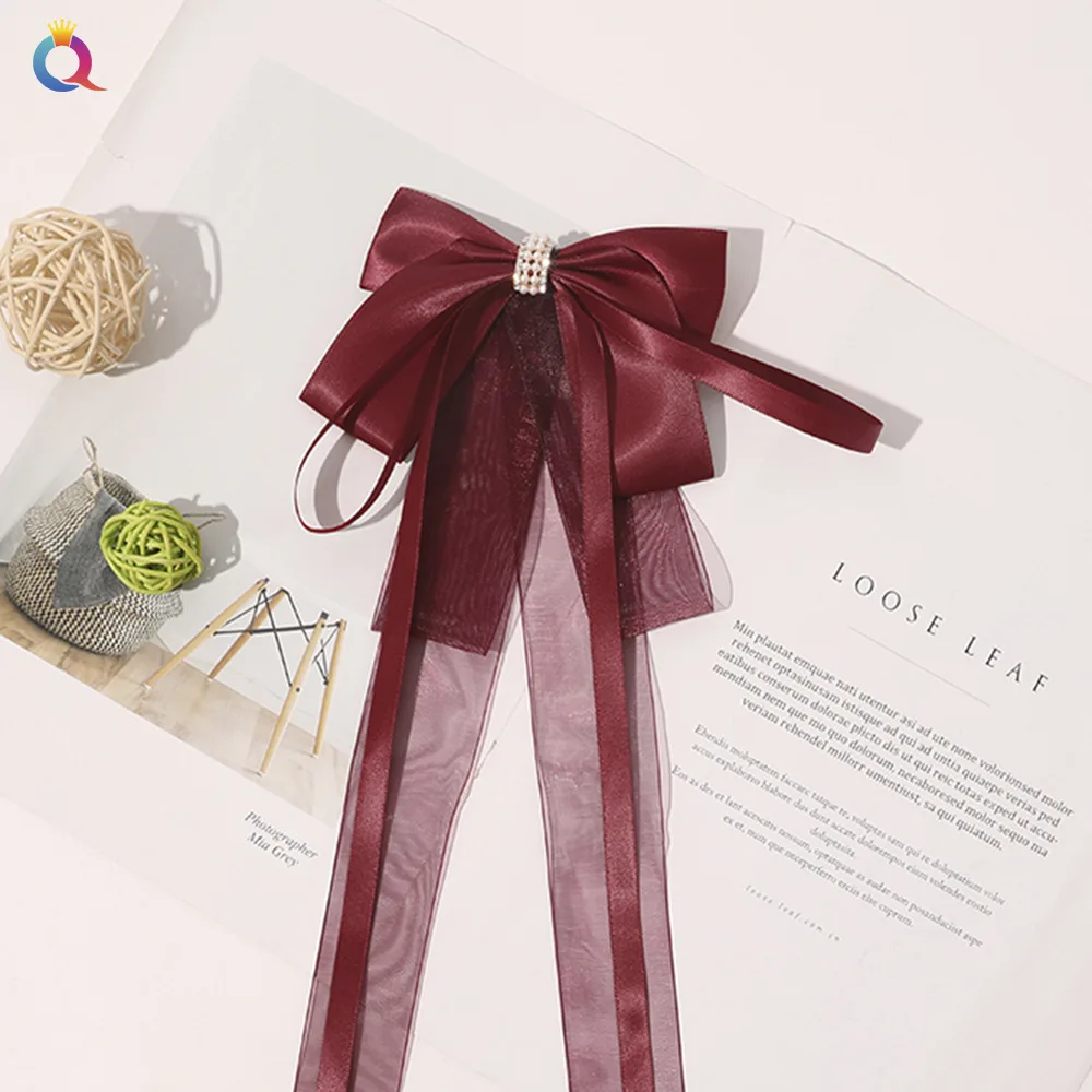 Блестящий бант для волос на заказ рождественские банты для волос красочная лента для длинных волос банты заколки для волос