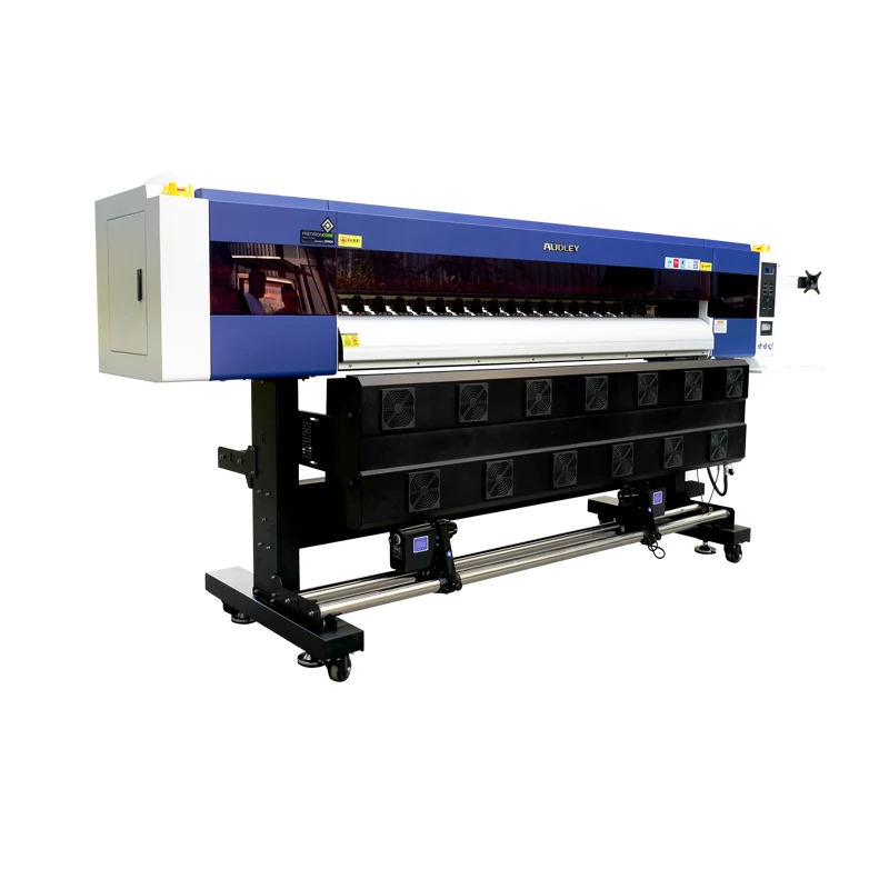 Audley Eco-Solvent Printer 1.8m 3.2m four i3200 Vinyl Flex Banner Poster Wallpaper Printing Machine Ink for Small Business
