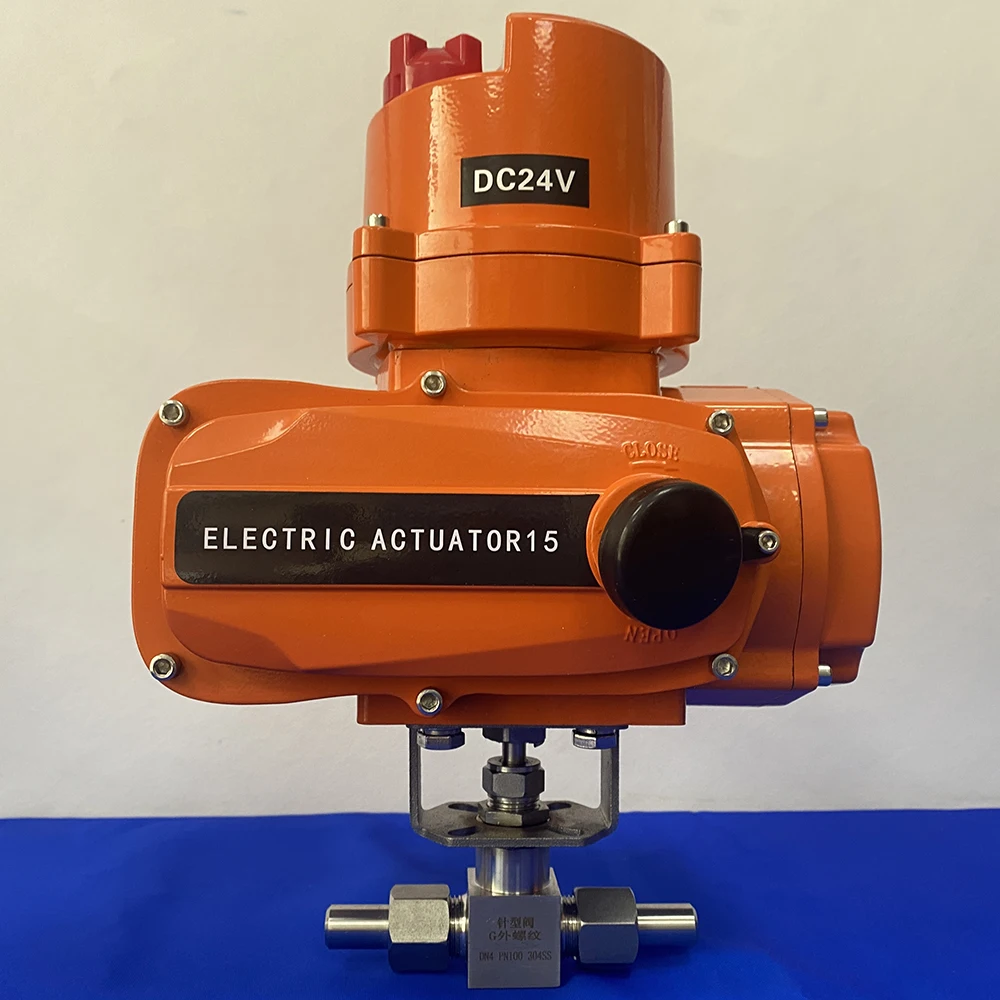 Hydraulic stainless steel 304 DC24V IP68  high pressure  Intelligent Electric 4-20mA actuated butt weld motorized needle valves