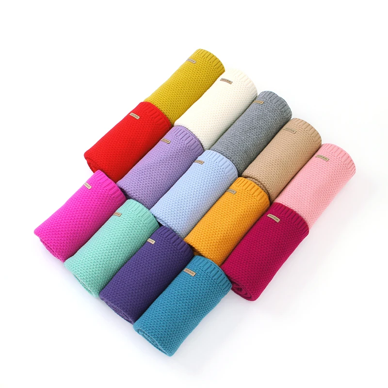 
Newborn Infant Toddler Sleeping Swaddle Wrap Blanket Knitted Luxury Baby Throw Blanket For Bed 