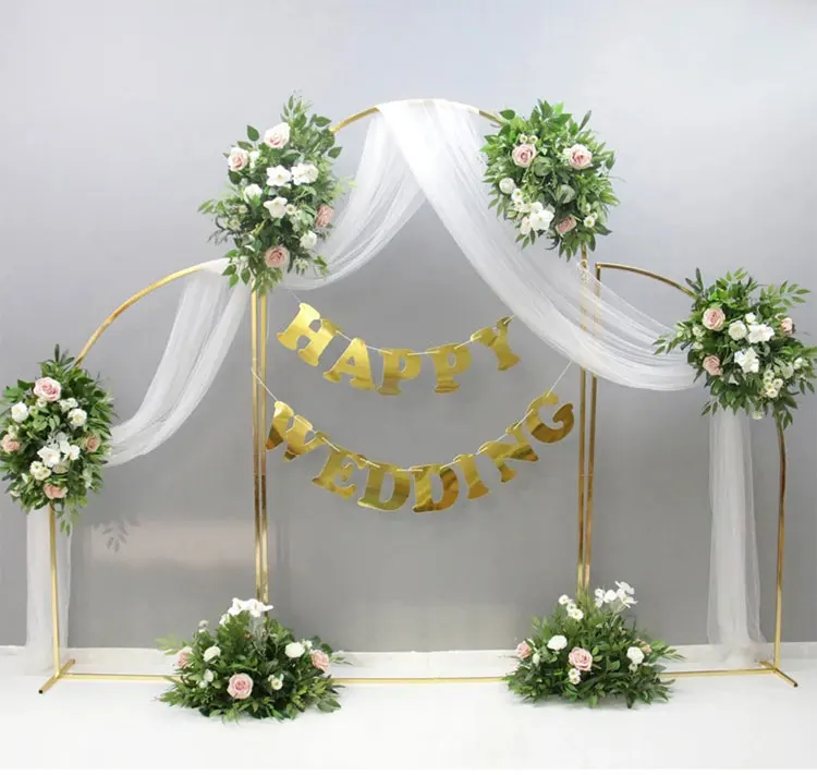 3 Pcs/Set Outdoor Wedding Arch Props Wrought Iron Geometric Irregular Flower Stand Party Birthday Backdrop Balloon Decor Shelf