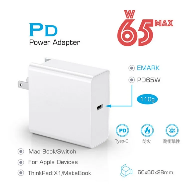 
best selling products GaN charger PD 65W Mini size power adapter for laptop Iphone vivo mobile phone 