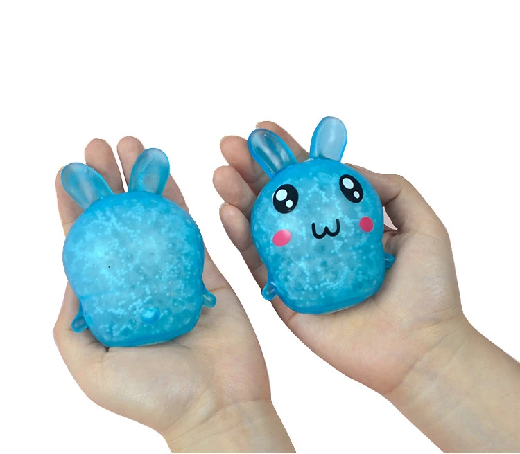 Easter Cute TPR Water Bead Squeeze Rabbit Toys Squishy Bunny Soft Stress Ball For Kids