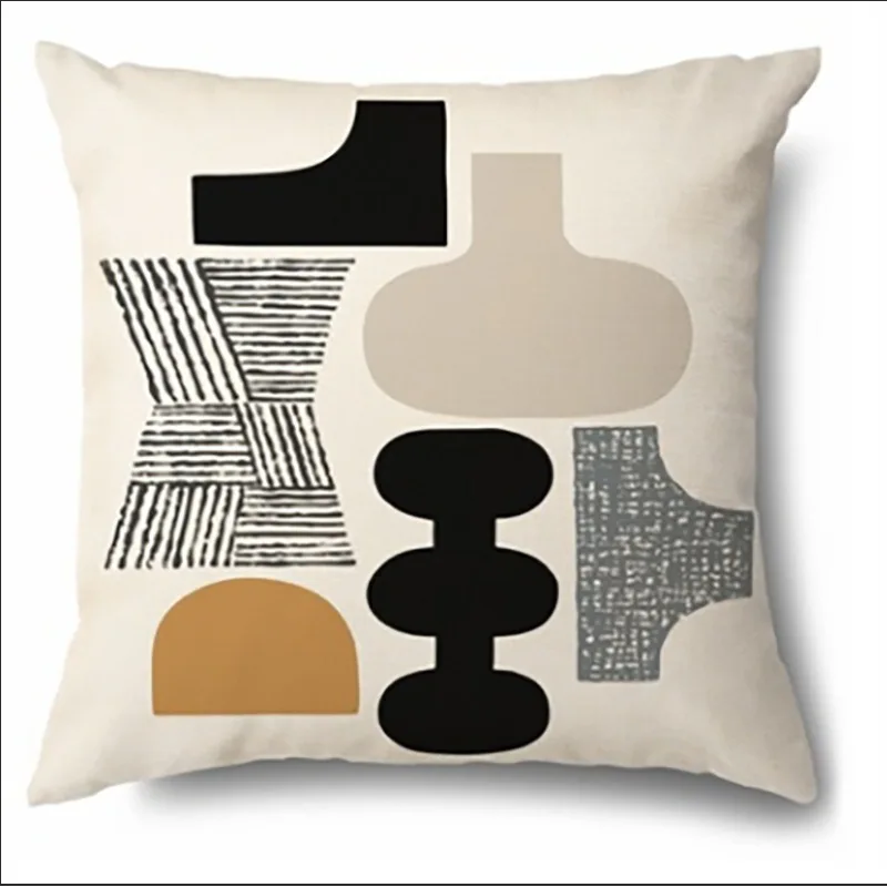 Low price pillow case for a undertakes to flax irregular geometric abstraction pillows set of design and color graphics covers