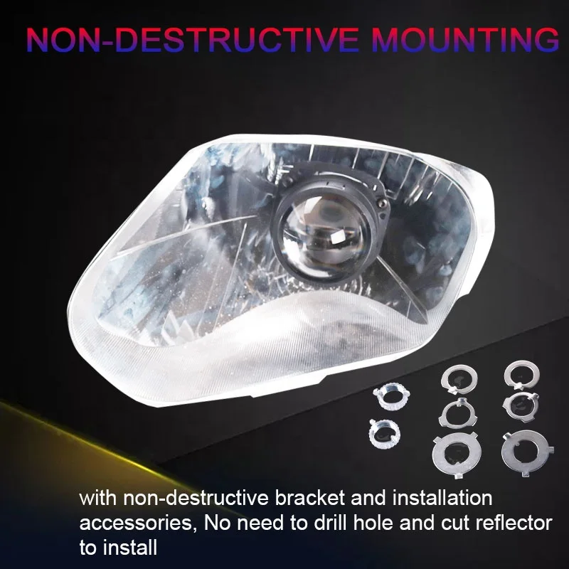 
2020 Sanvi New Design H4 H7 9006 2.5 inch bi led projector lens Headlight h4 h7 Car LED Headlight Auto BI-LED Lens Headlight 