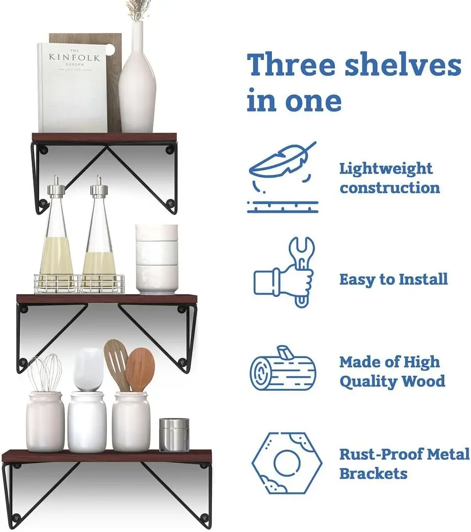 Wall mounted decorative rack saves space and additional storage, is durable and easy to install