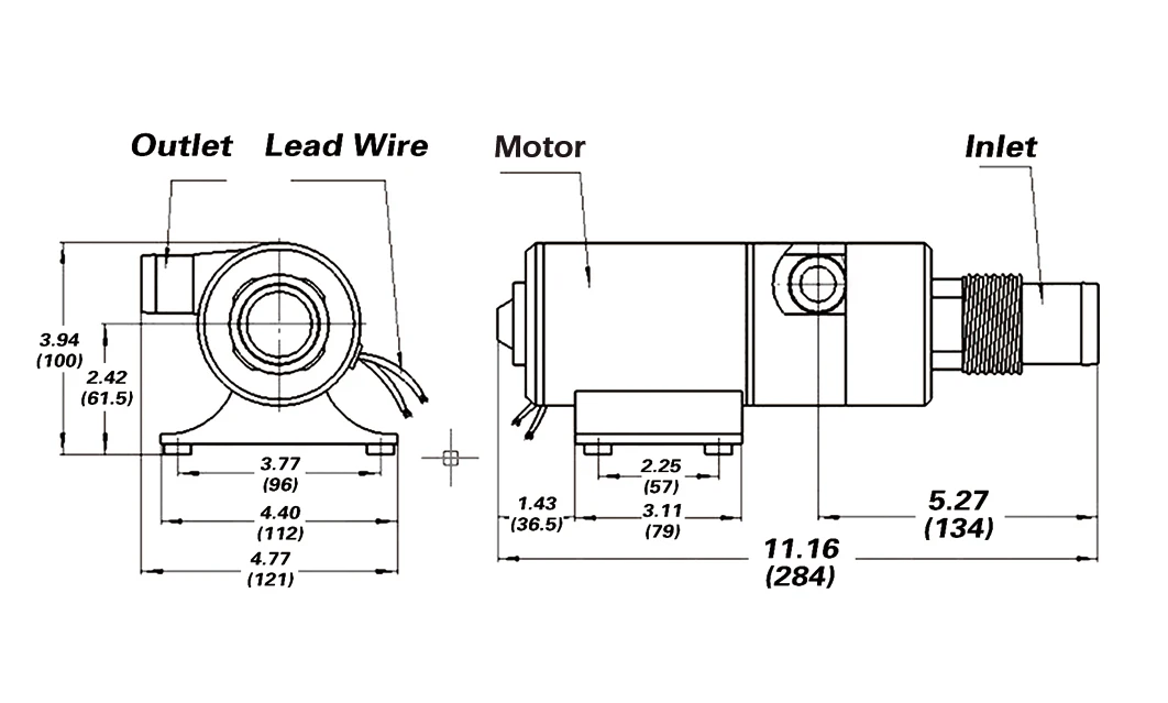 RANKING 24V DC RV Waste Pump For Sanitation Waste and Fish Box Evacuations, run dry protection