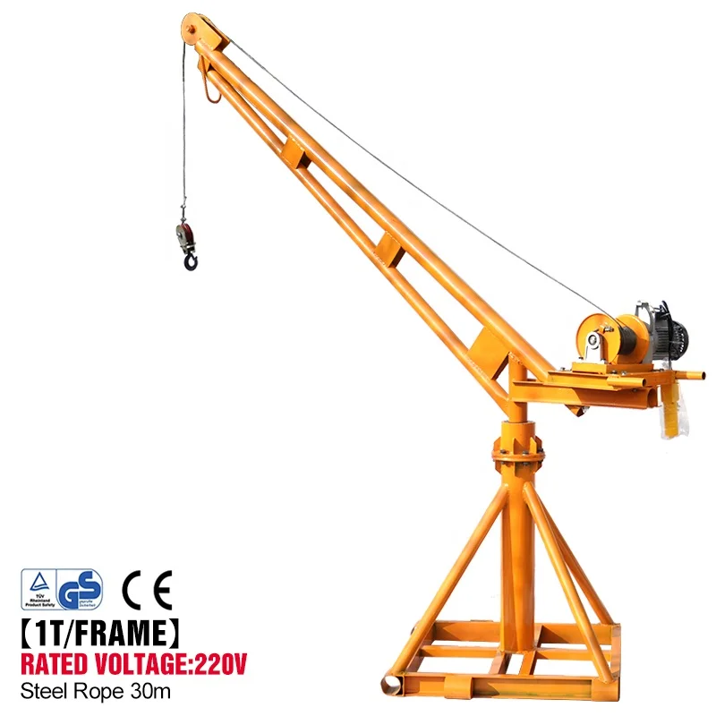 New model portable lift ratchet mini truck mounted crane with best price Construction Lifting Mini Crane 360 degree