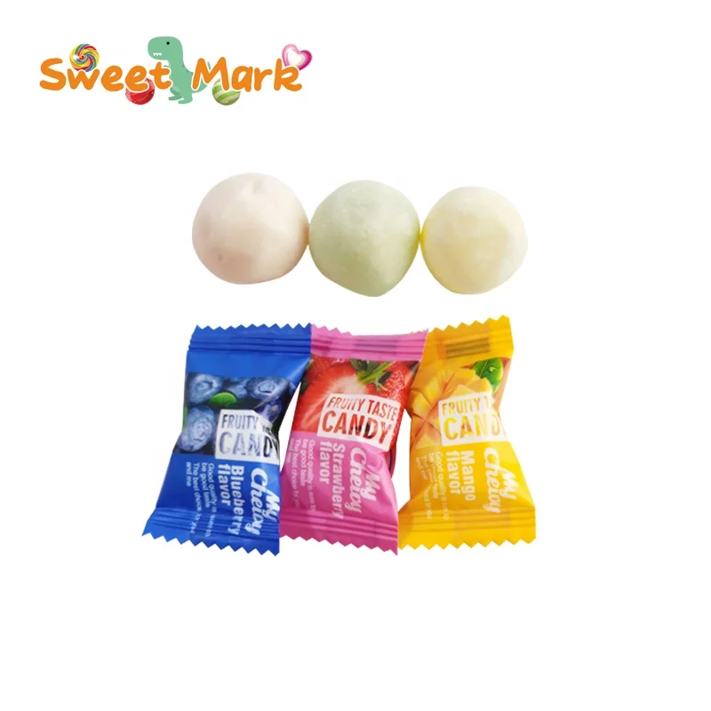 chew candy mix fruit flavor candy ball center filled soft candy
