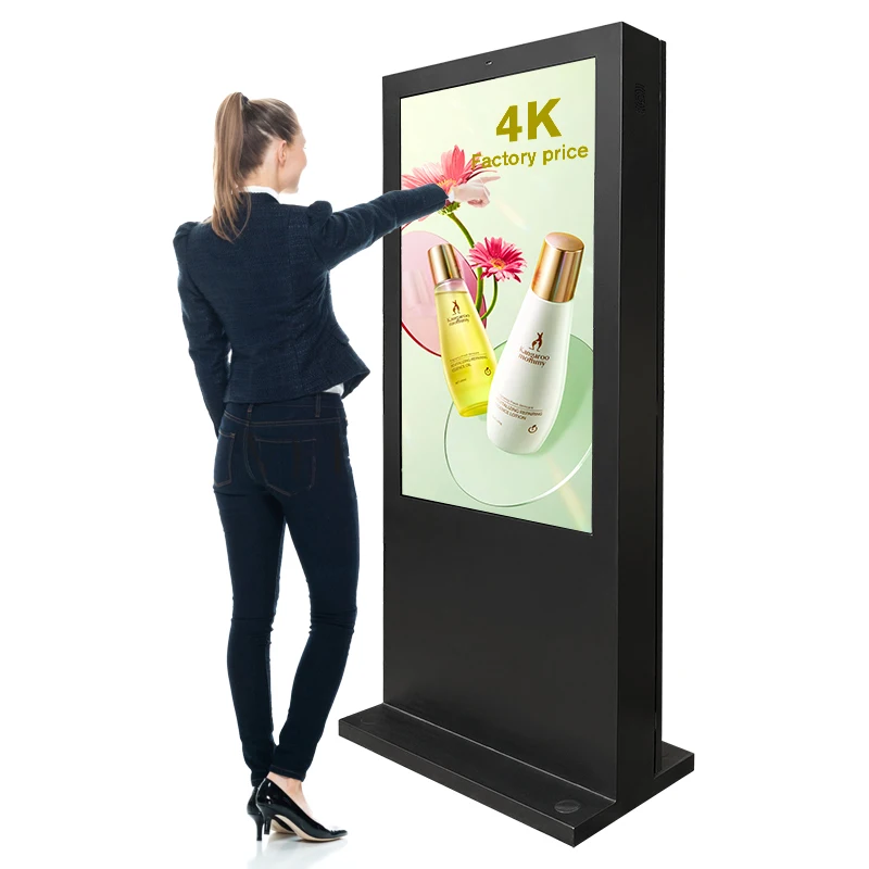 55 65 75 inch android ip55 outdoor lcd digital display advertising screen with camera