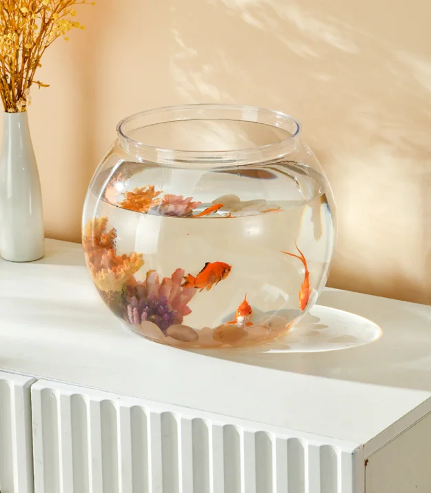 New Arrival Plastic PET material thickened living room fish tank high transparent small desktop fish tank