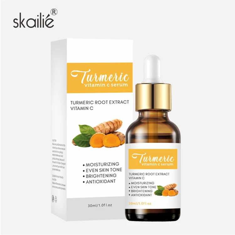 Private Label Face Facial Skin Care Serum Anti Acne Antioxidant Dark Spot Correcting Vitamin C Turmeric Serum