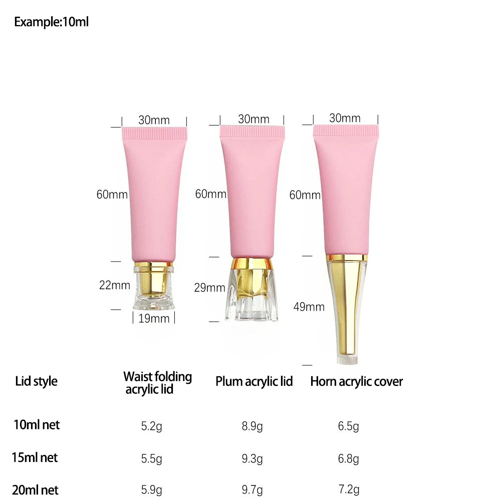 wholesale customize 10ml 15ml 20ml  Pink  Soft tube  squeeze Plastic Tube for body care skin care cosmetic