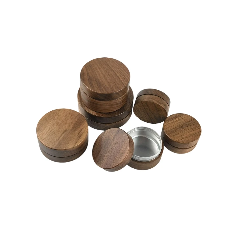 200g 500g aluminum jar with screw 3ml 4 gram 50gram 4oz 8 oz top black aluminum jar 15g 200g bamboo aluminum jar