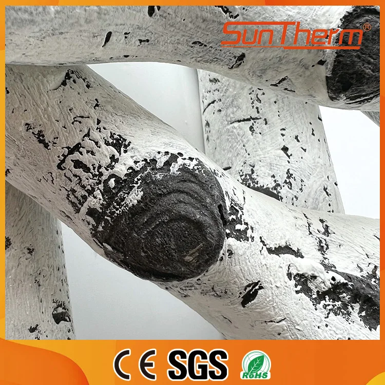 12 Pcs Large Withe Birch Logs Gas Fireplace Ceramic Logs Decorative