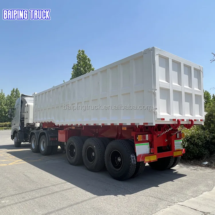 4 Axle Gooseneck Semi End Truck Capacity Unloading Side Aluminium Dump-trailer 6 Axle 70ton Dump Tipper Dump Bed Trailer