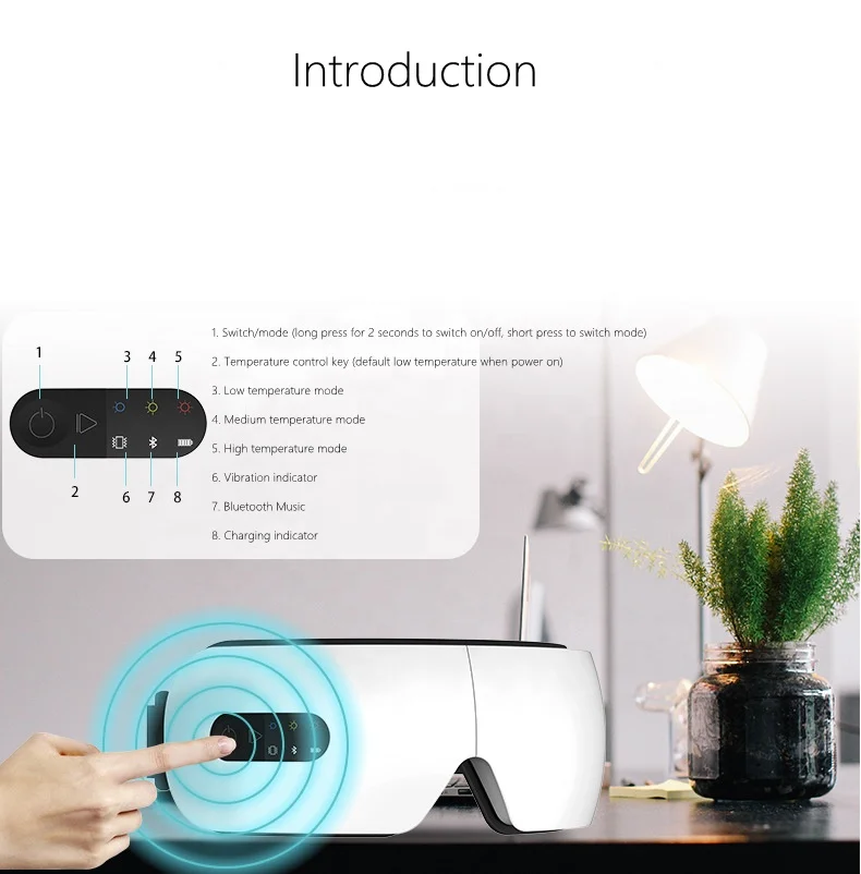 Bluetooth Pressotherapy Improve Eyesight Electric Eye Trainer Glasses Smart Eye Massager