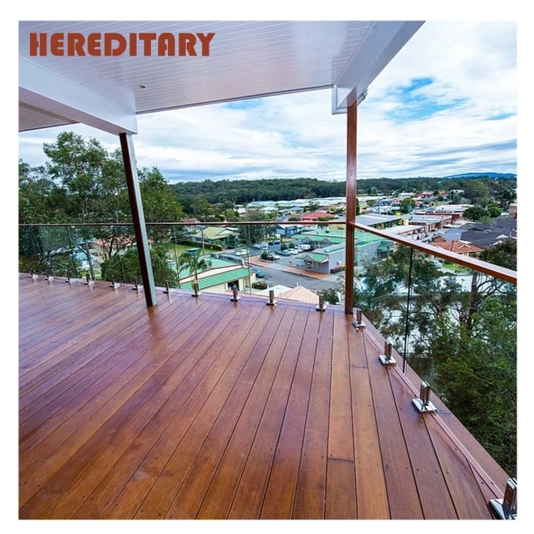 Outdoor glass railing swimming pool frameless glass fence duplex 2205 304 316 stainless steel spigot clamp