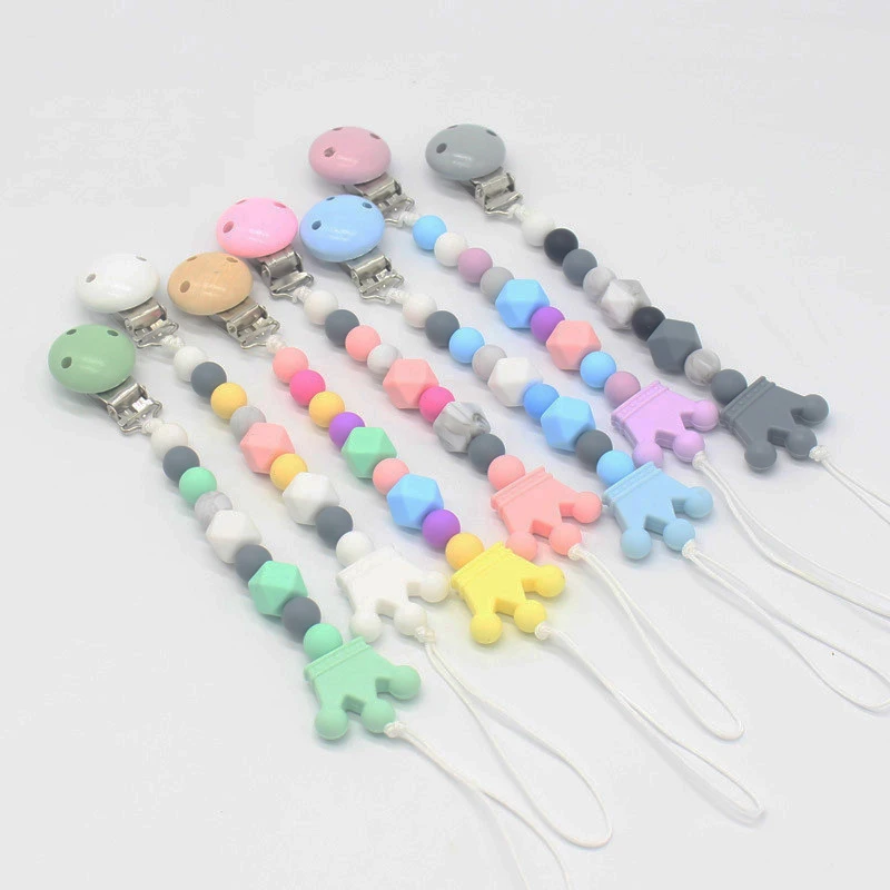 Colorful Custom Pacifier Holder Safe Material Silicone Pacifier Clip BPAfree Pacifier Chain