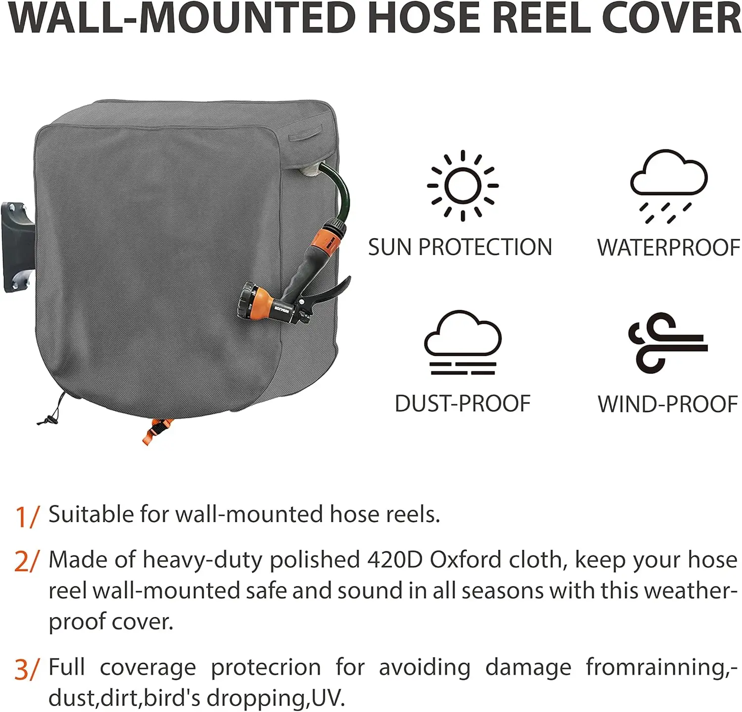 Durable Auti- UV waterproof Garden Wall-mounted Hose Reel Cover Protect your Retractable Garden Hose Reel and prolongOEM ODM