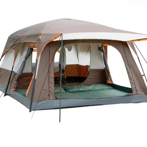 Heavy Duty Outdoor luxury Family Travel Waterproof 4 room 12 Persons Mountain Camping Tent