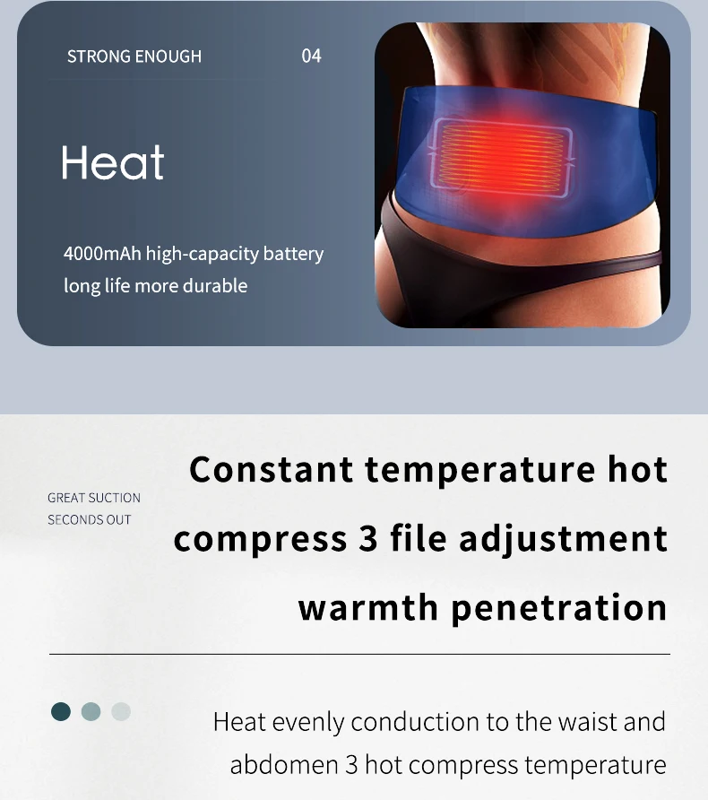Portable Cordless Menstrual Heating Pad Fast Heating Massage Period Waist Wrap Belt For Women Menstrual Pain Relief
