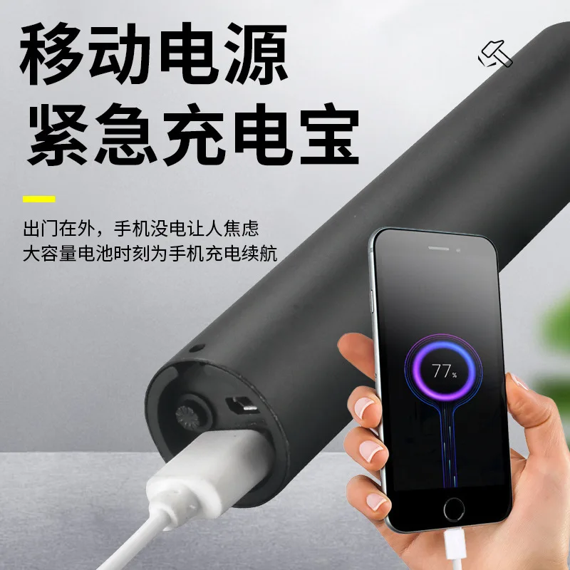 Amazon Outdoor Lighting Highlight Led Power Torch Portable USB Rechargeable Aluminum Alloy Small Flashlight with Power Bank