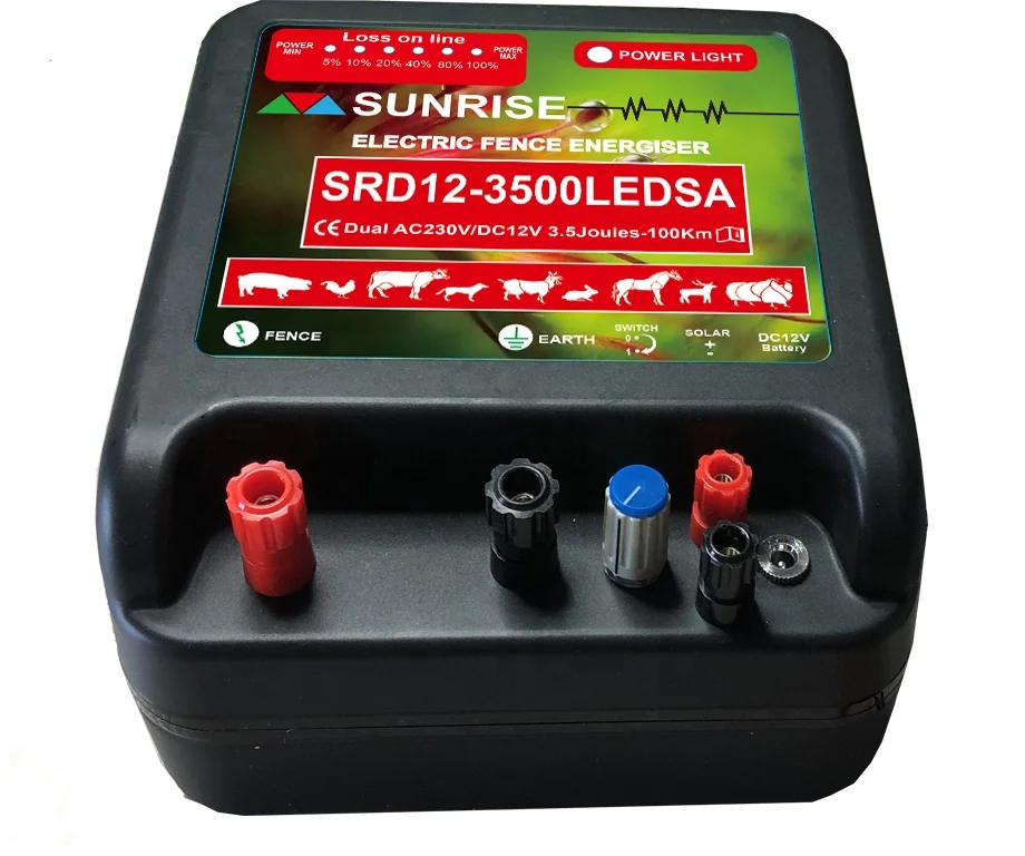 Электрическая ограда с двойной защитой от переменного/постоянного тока, мощный оградитель для лошадей, овец, крупного рогатого скота, слонов, сельскохозяйственных принадлежностей