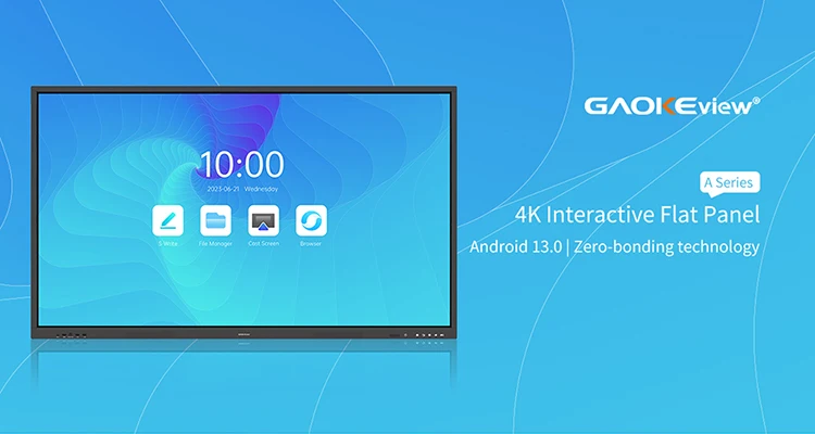 GAOKE Интерактивная плоская инфракрасная доска 4K модель A9 65 75 85 86 98 дюймов Бесплатная настенная