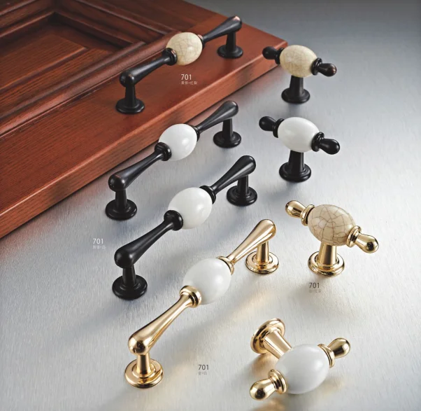 Vintage ceramic ancient style zinc furniture handles porcelain brass copper cabinet cupboard drawer handles