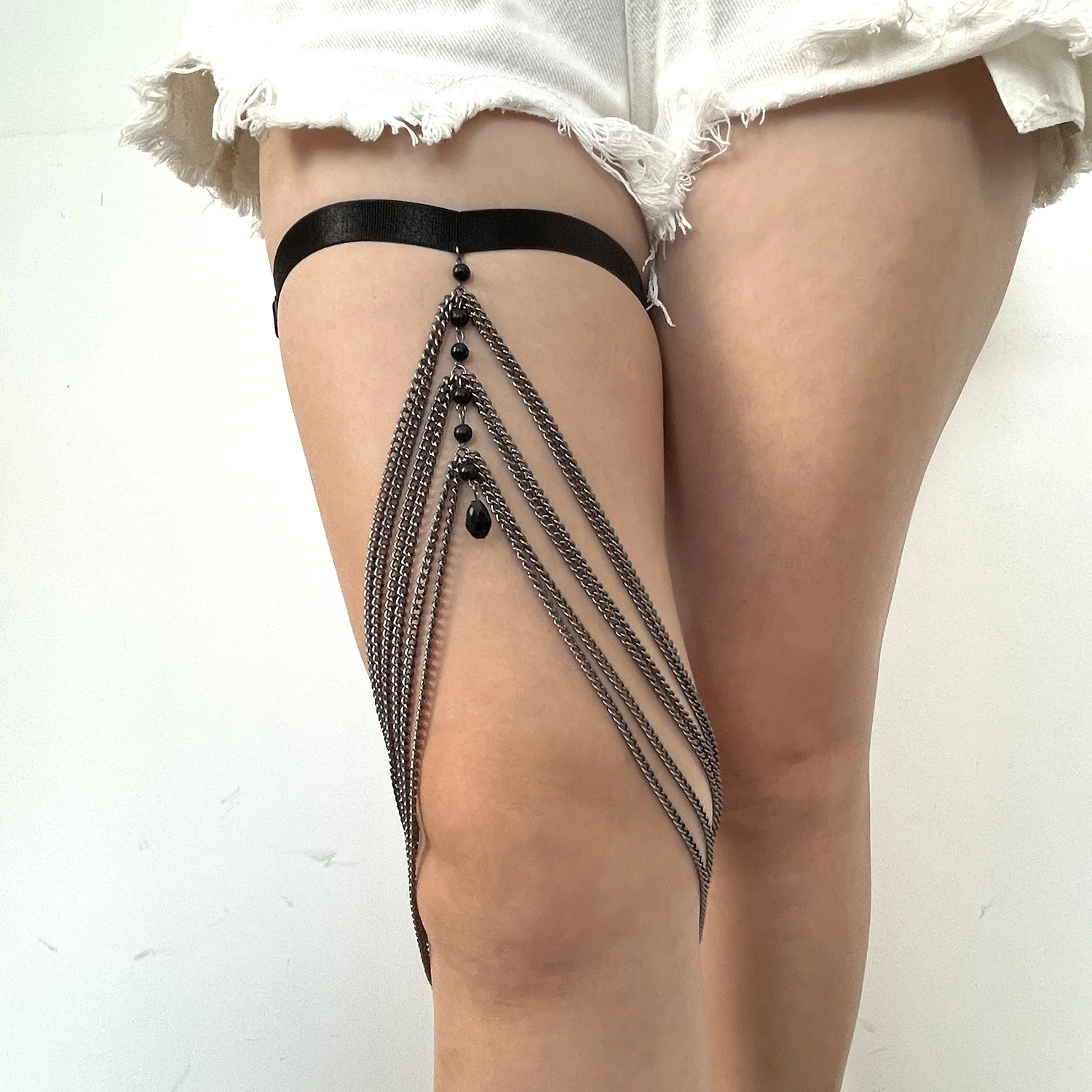 2024 Summer Acrylic bead layers women gold plated Body Thigh chain gifts for women fashion jewelry body chain