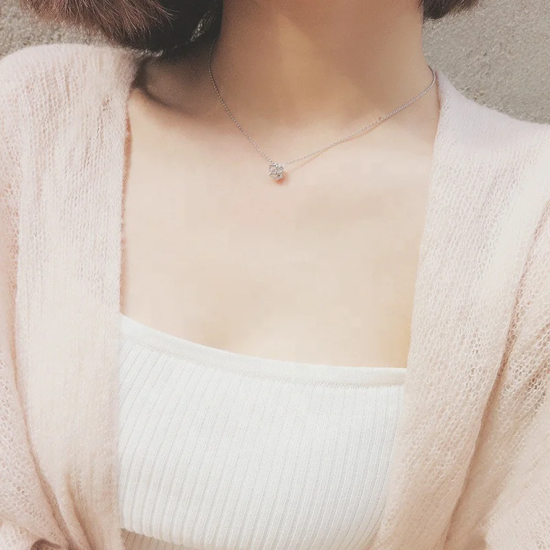 
wholesale geometry pendant 925 sterling silver jewelry necklace 