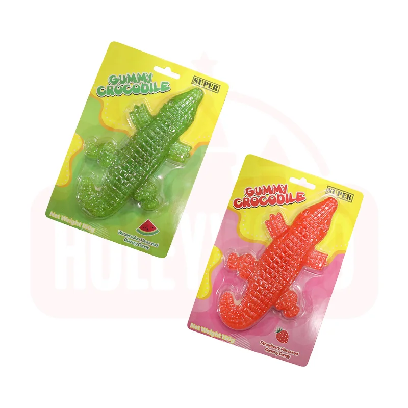 HOLEYWOOD 150g Gummy Crocodile Fruity Flavored Candy in Piece Shape Unique Styling Everyday Ideas Products in Bag Packaging