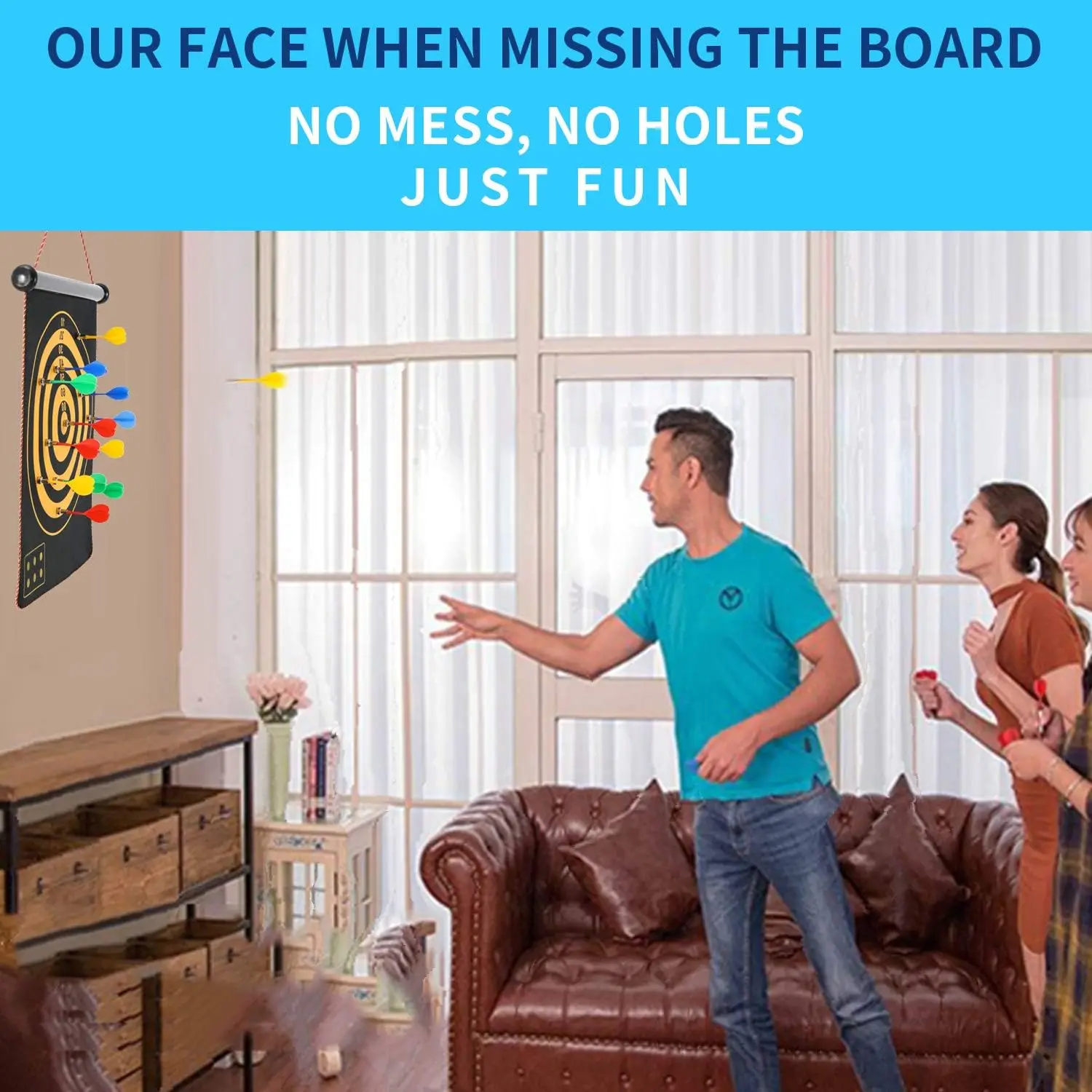 Magnetic Dart Board Indoor Outdoor Dart Games for Kids Double Sided Board Game Set for Gifts