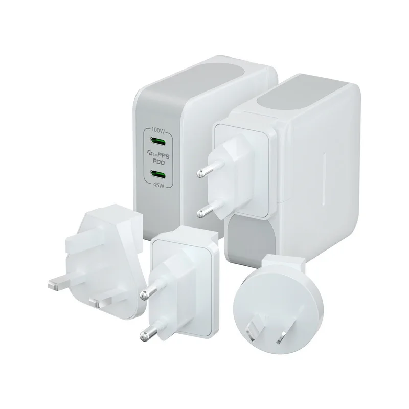 PD GaN Wall Charger 100W Super Fast Charging EU Plug Dual type-c Ports Adapter For Apple Android Charger Original