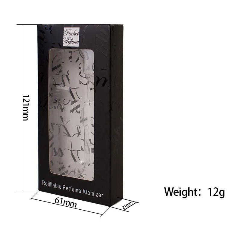 BinQi wholesale 2022 OEM Customize Design Black  Paper Packing Box For Refillable Perfume bottles