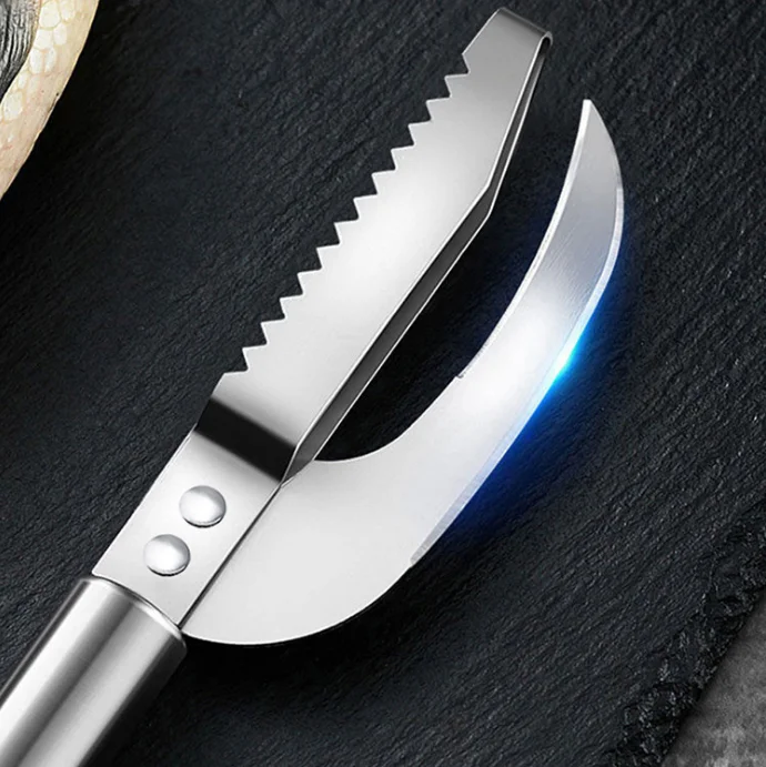 Multi-functional Stainless Steel 3 In 1 Fish Scale Knife Cut/Scrape/Dig Scale Scraper Fish Knife Cutting Flower Knife
