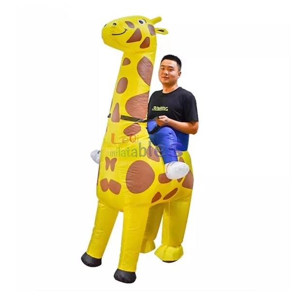 Unisex Animal Suits Inflatable Giraffe Mascot Costume Cosplay Cartoon For Adults Halloween Party Fancy Dress