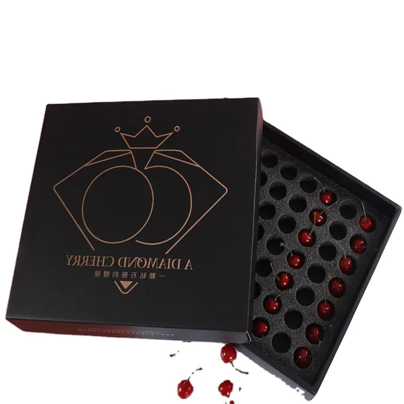 Black chocolate box with lid and cusotm logo