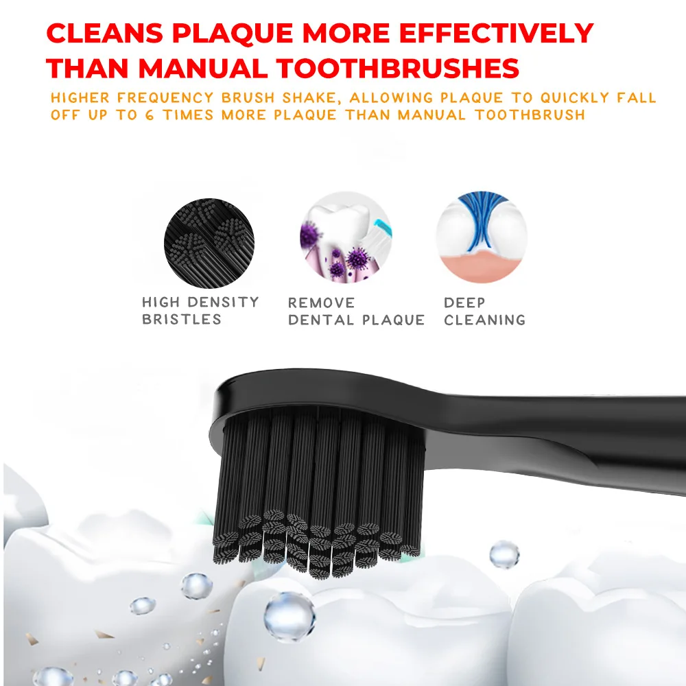 Portable waterproof soft bristle toothbrush usb rechargeable high frequency sonic electric toothbrush with 4 toothbrush heads